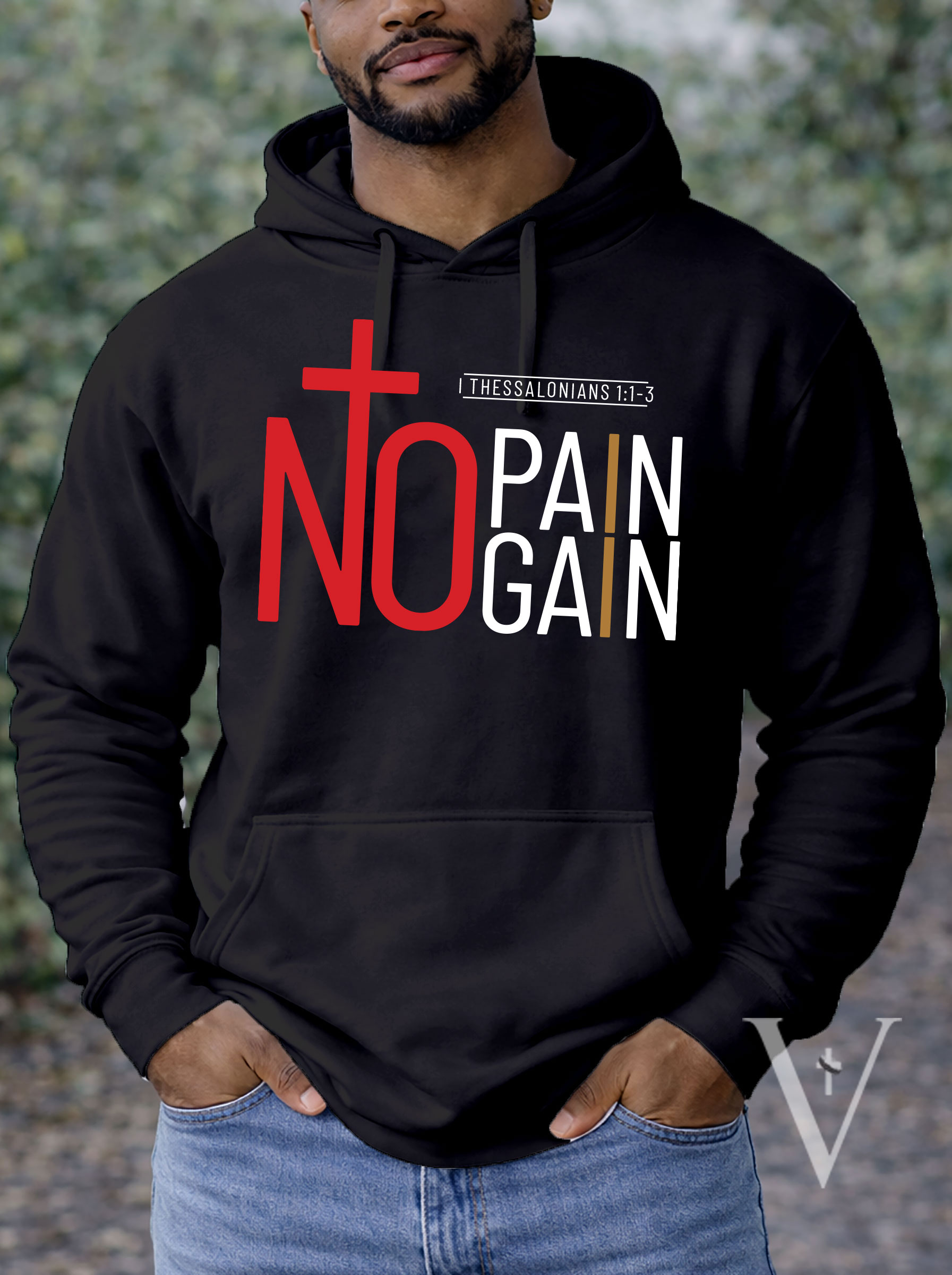 No-Pain-No-Gain-Male-Hoodie-Black