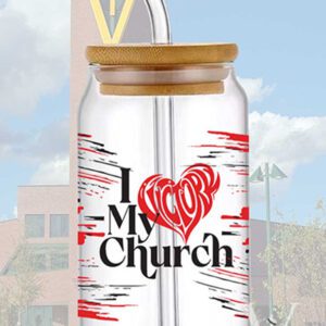 I Love My Church Straw Cup
